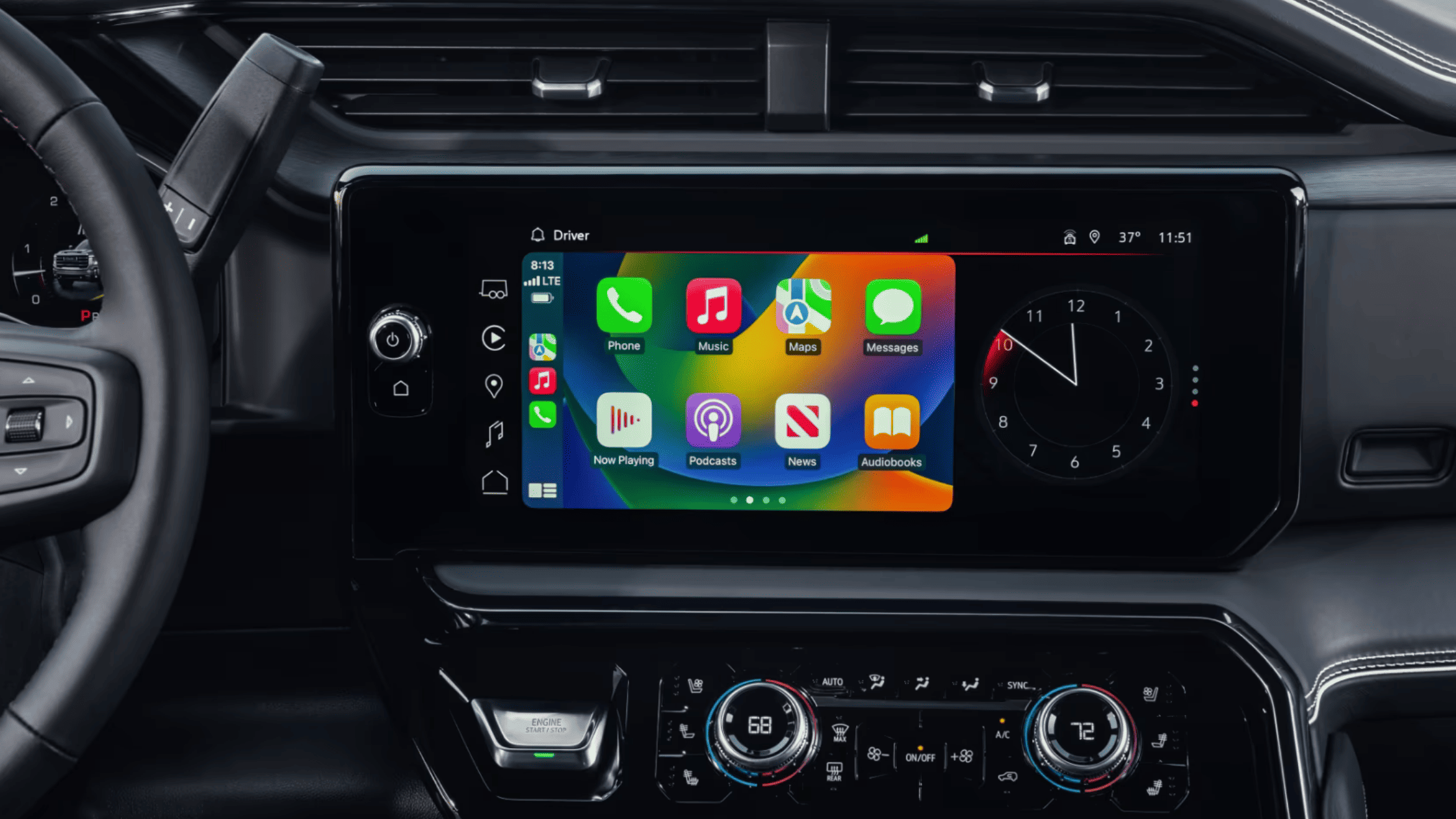 Apple CarPlay interface on 2024 GMC Sierra 2500 HD touchscreen