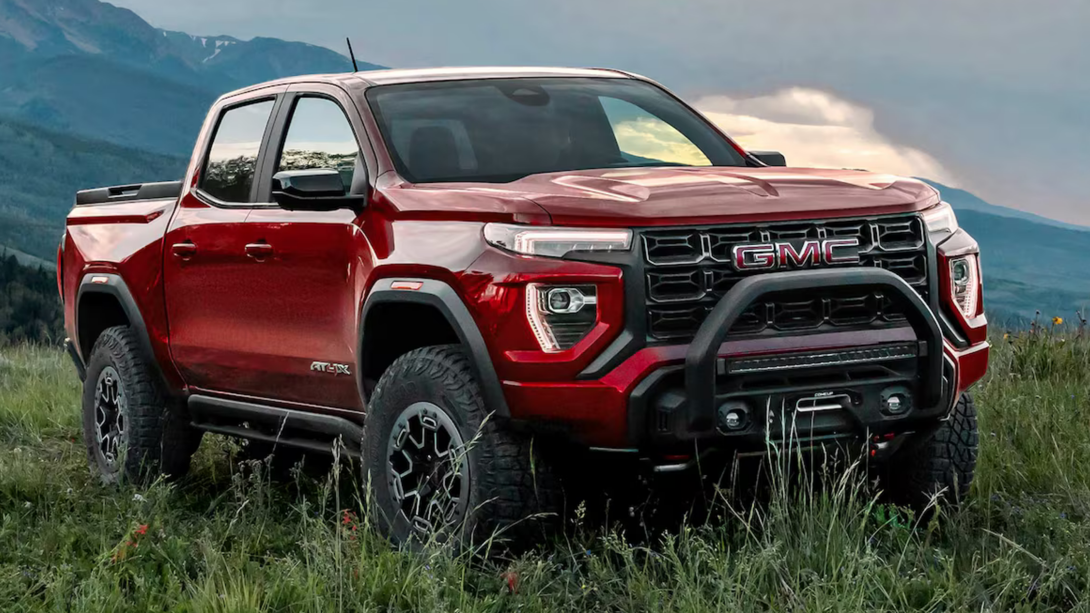 2025 GMC Canyon parked in West Jefferson, NC, showing its athletic stance and midsize truck capability.