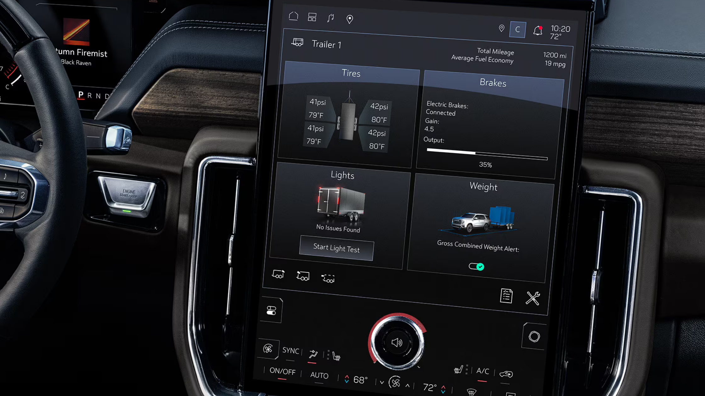 Dashboard and touchscreen view of the 2025 GMC Yukon XL, featuring connected infotainment and digital driving aids.
