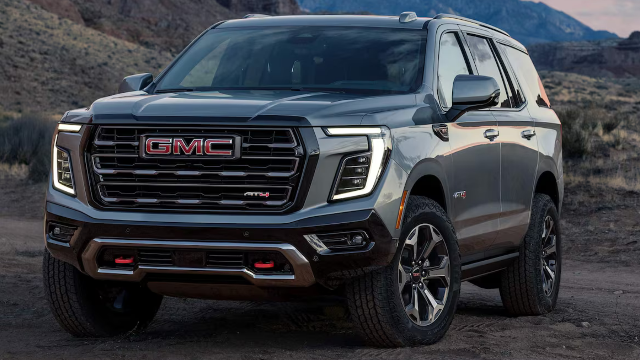 Bold exterior of the 2025 GMC Yukon XL photographed near West Jefferson, NC, combining upscale design and spacious utility.