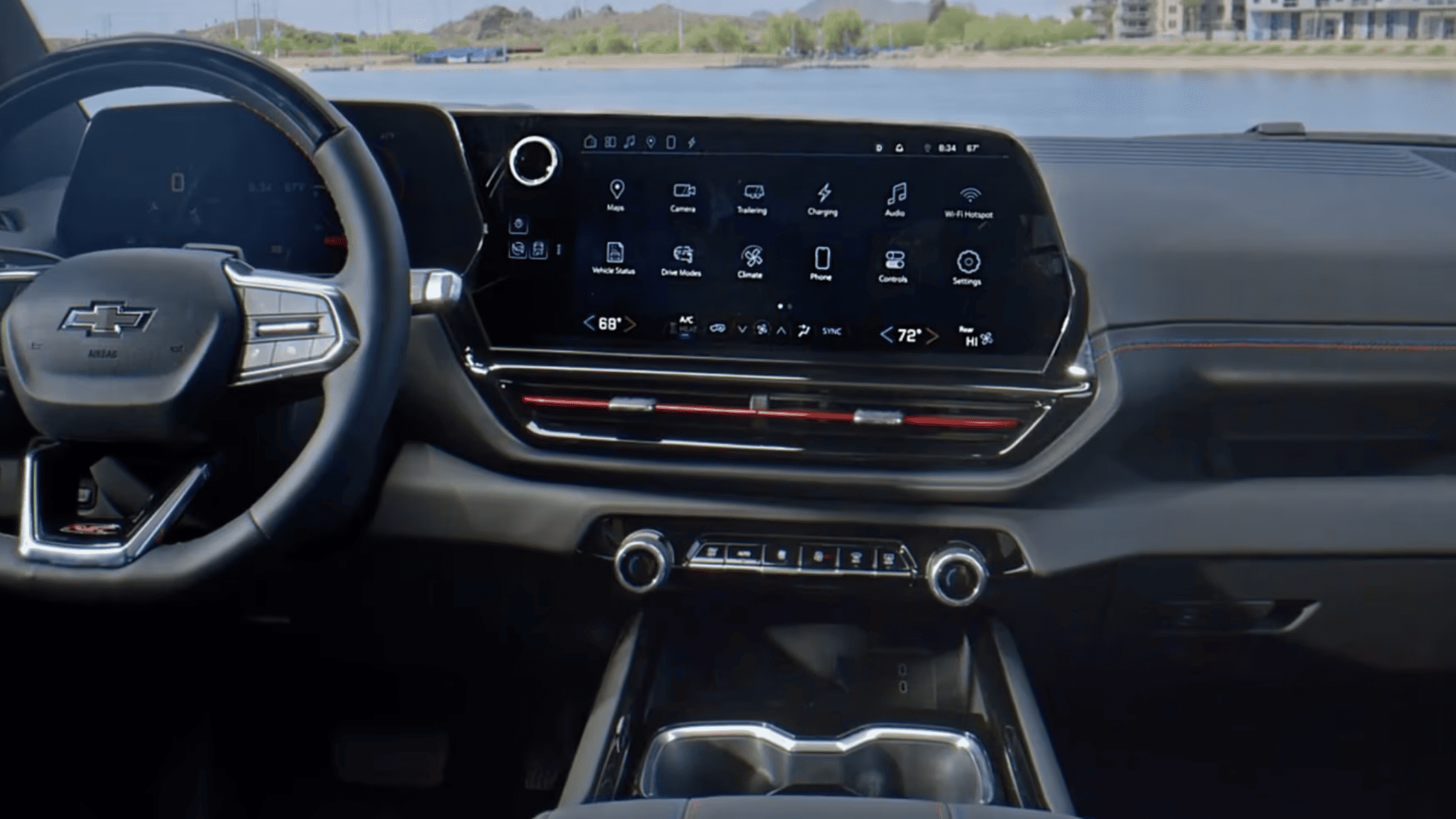 Cutting-edge driver assistance dashboard in the 2025 Chevrolet Silverado EV, equipped with modern safety technology.