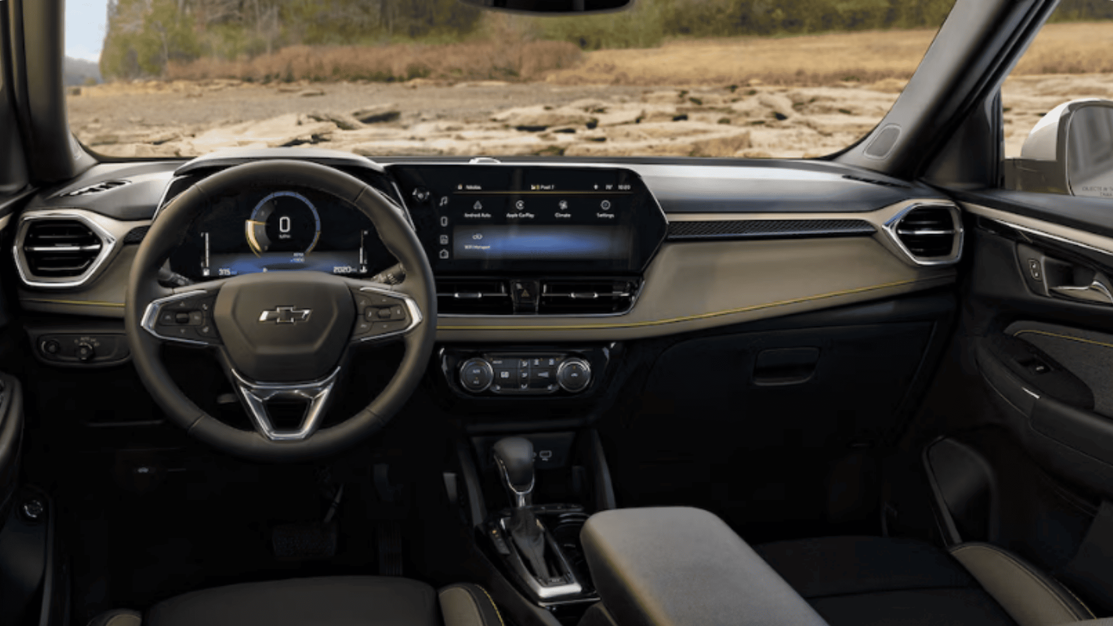 2026 Chevrolet Trailblazer’s dashboard display showing active safety alerts and driver-assistance features that promote secure driving experiences.