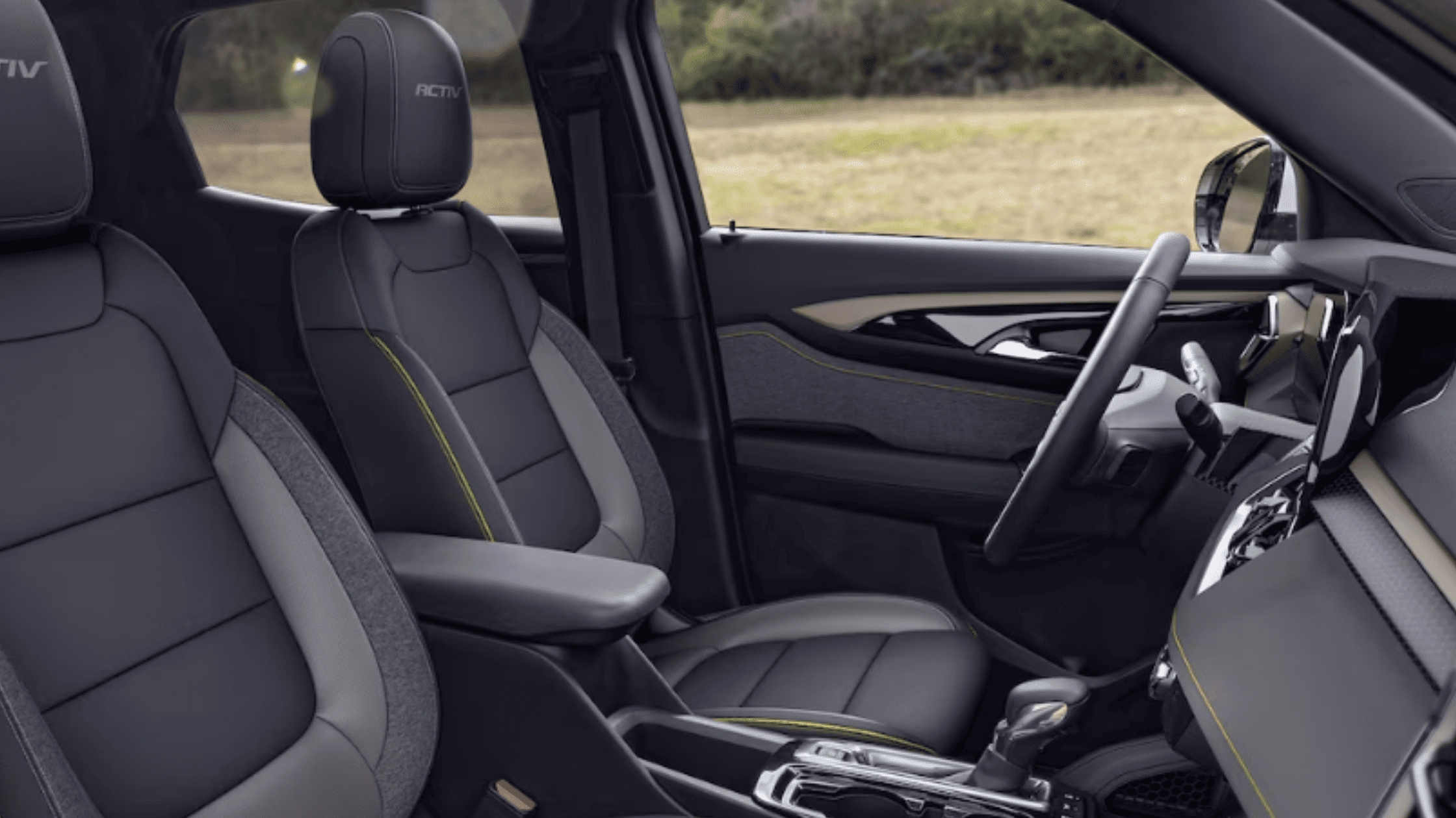 Interior of the 2026 Chevrolet Trailblazer highlighting its large infotainment touchscreen and connectivity features for modern driving convenience near Morganton, NC.